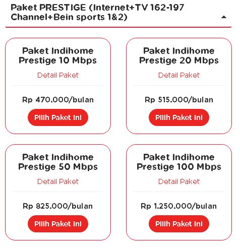 PAKET INDIHOME PRESTIGE Jatiroto Jawa Tengah