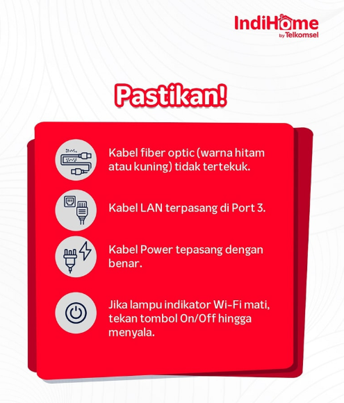 Cara Mengatasi Lampu LOS IndiHome Berwarna Merah