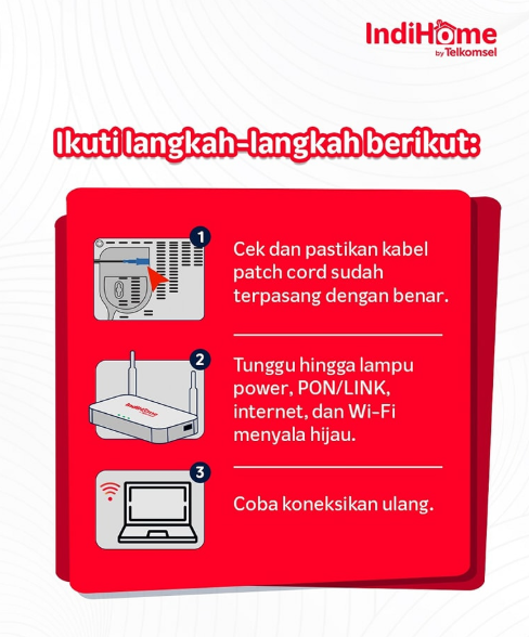 Cara Mengatasi Lampu LOS IndiHome Berwarna Merah
