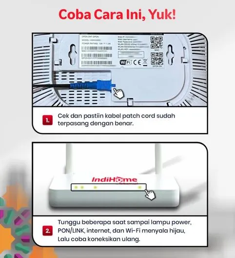 Cara Mengatasi Lampu LOS IndiHome Berwarna Merah